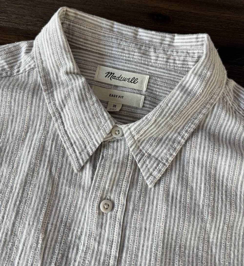 Madewell Shirt Womens Medium Easy Fit Hemp Cotton Oversized Long Sleeve